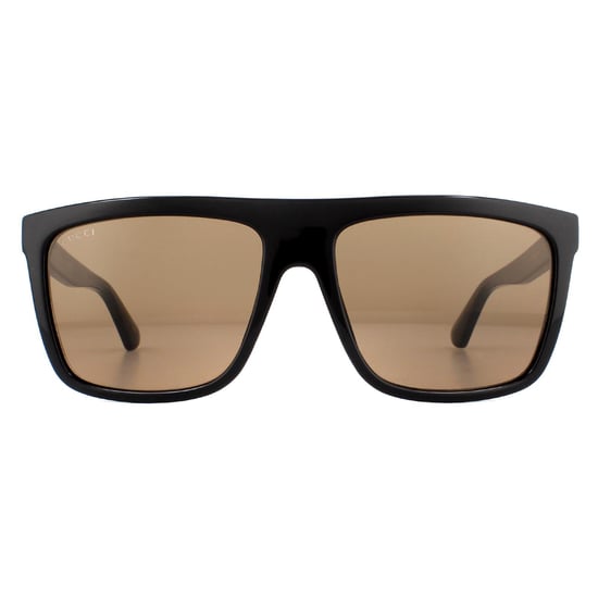 Gucci Square Mens Schwarz Braun Sonnenbrille - Image 1