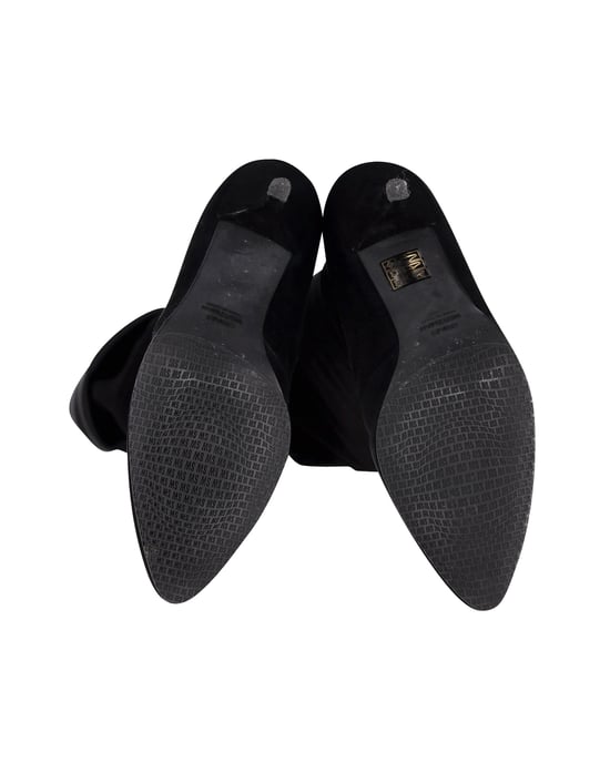 Stuart Weitzman Tieland Über-Knie-Stiefel aus schwarzem Wildleder - Image 6