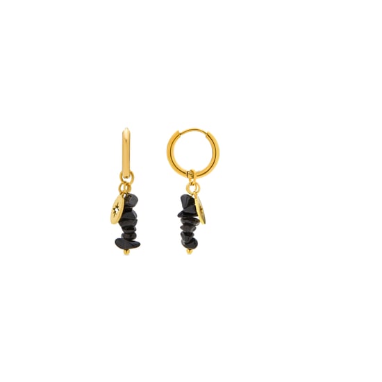 Luxenter Onyx-Ohrringe aus 18 Karat Gelbgold - Miald - Image 1