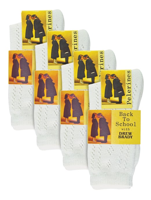 12 Paar Multipack Girls Pelerine Ankle Cotton Socks - Weiß - Image 2