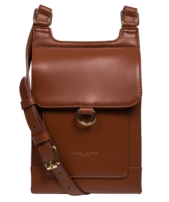 Erma' Caramel Leather Cross Body Bag