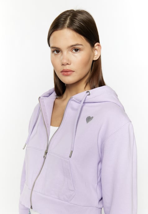 Mymo Kapuzenpullover mit Reißverschluss Damen violett - Image 5