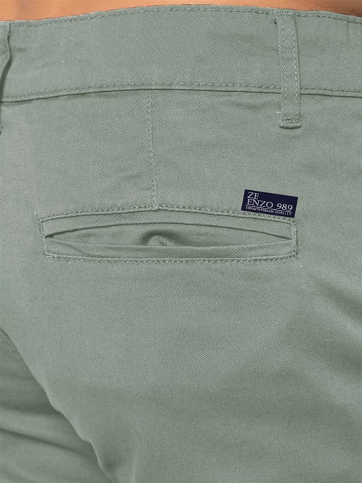 Enzo Herren Slim Fit Stretch Chino Shorts - Image 3