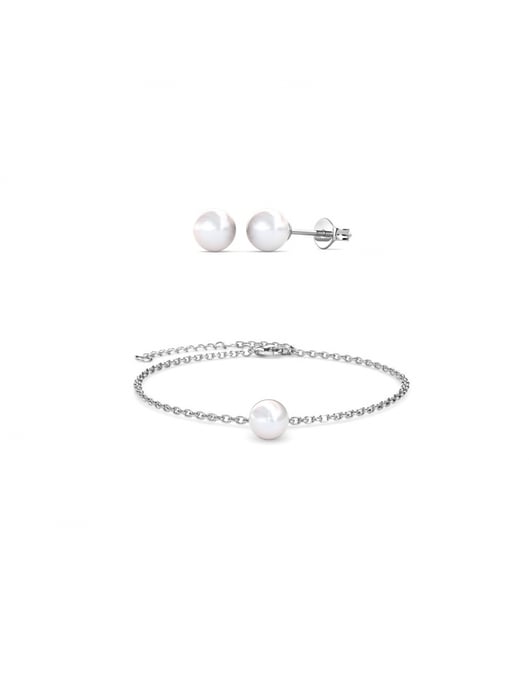 Vollmond Kristall Perlen Set - Silber und Kristall - Image 1
