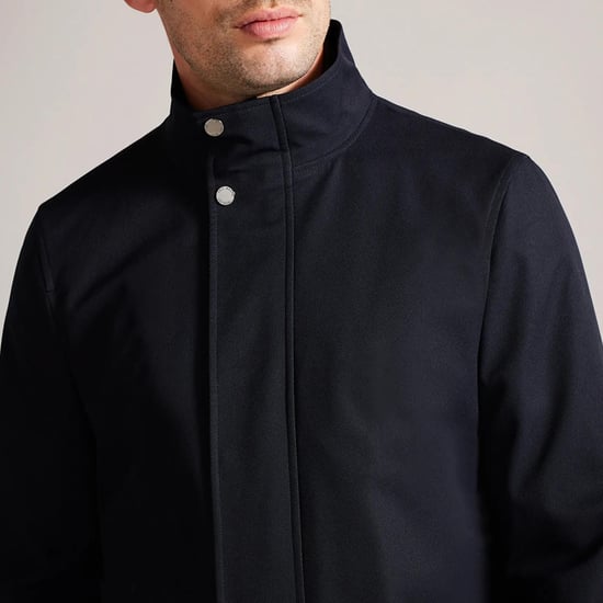 Herren Ted Baker Erolson Funnel Neck Mantel in Marineblau - Image 4