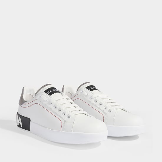 Portofino Sneakers - Dolce & Gabbana - White/Silver - Leather - Image 1