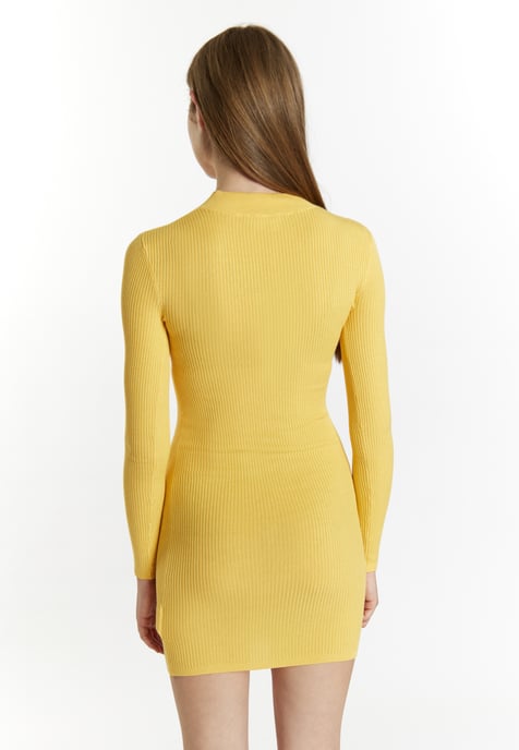 Mymo Strickkleid mini Damen Höllengelb - Image 4
