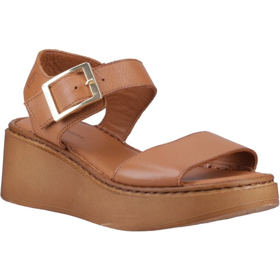 Hush Puppies Beatrix Wedge Damen Sandalen aus Leder in Tan - Image 1
