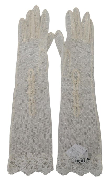 Dolce & Gabbana Elbow Length Gloves with Logo Details