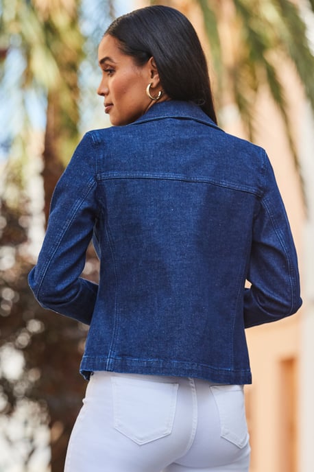 Dark Indigo Denim Biker Jacket