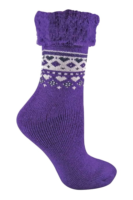 Sock Snob Damen Turn Over Top Warme Thermo-Winter-Nordic-Bettsocken - Image 1