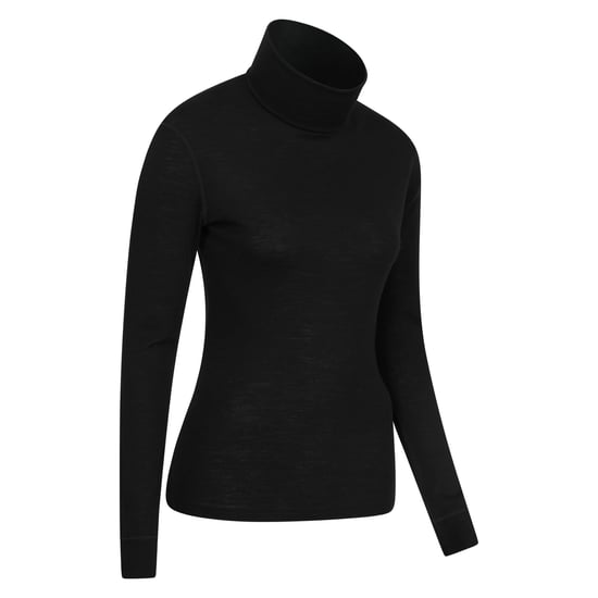 Mountain Warehouse Damen/Damen Merinowolle Rollkragen-Basisschicht Top (Schwarz) - Image 2