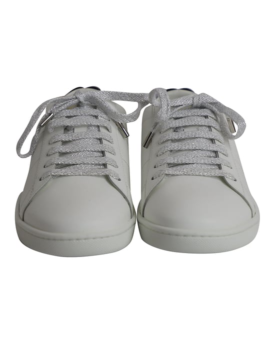 Saint Laurent Lips Classic Court Sneaker aus weißem Leder - Image 2