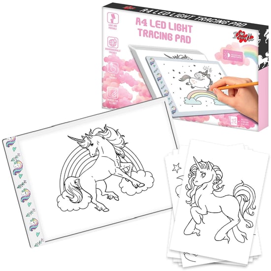 Doodle A4 Ultra-Thin Portable LED Tracing Pad with USB Cable Unicorn