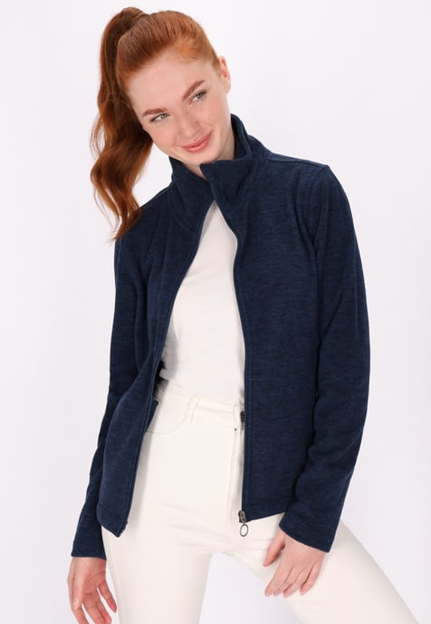Dreimaster Fleecejacke Damen Marine Melange - Image 3