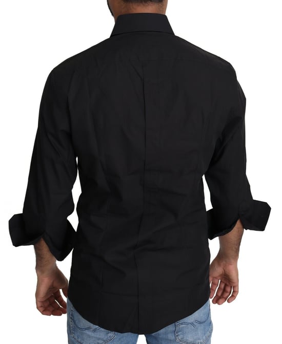 Dolce & Gabbana Schwarzes Baumwoll-Hemd für Herren - Image 3