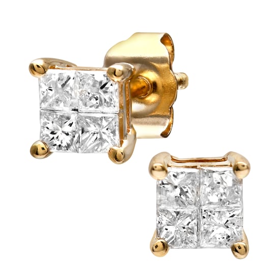 Ladies 9ct Yellow Gold 0.33ct Diamond Stud Earrings