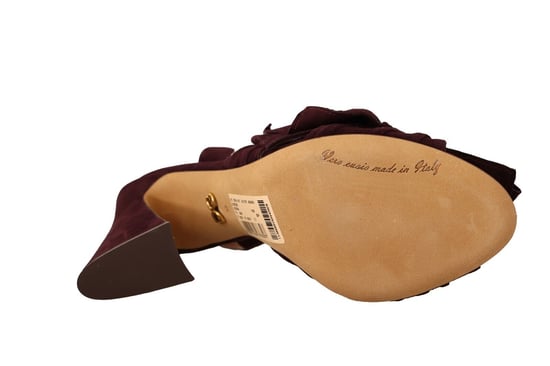 Dolce & Gabbana Damen Dunkelviolette Wildleder Sandalen mit Knöchelriemen - Image 5