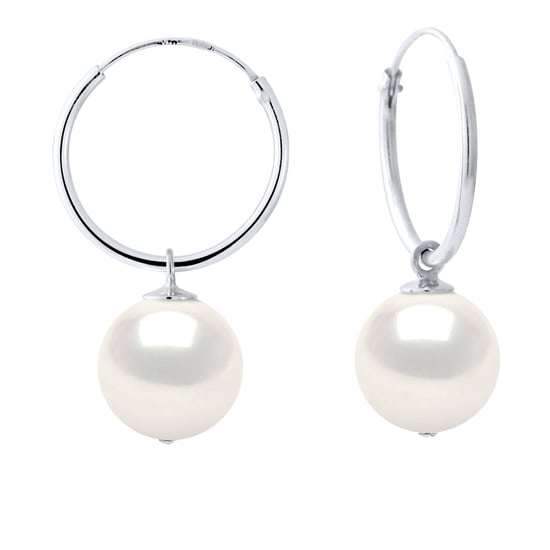 DIADEMA - Earrings - White Gold
 and Real Freshwater Pearls