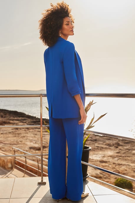 Cobalt Blue Wide Leg Trousers
