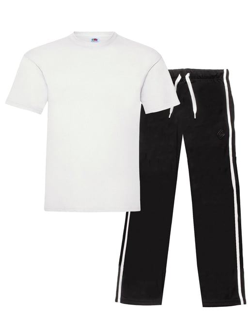 Enzo | Herren T-Shirt & Hose Loungewear Set - Weiß/Schwarz - Image 1