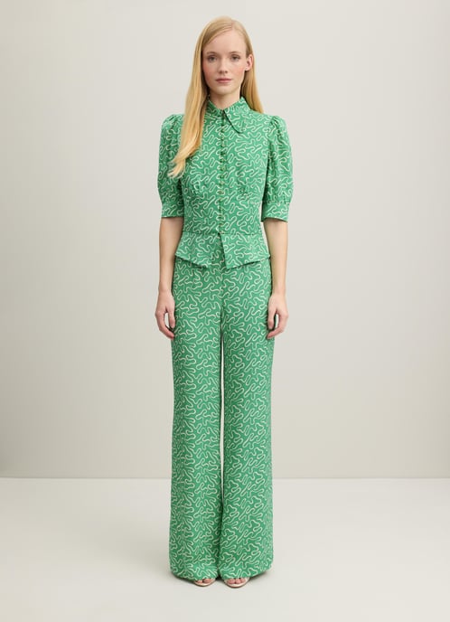LK Bennett Elsie Woven Tops, Green