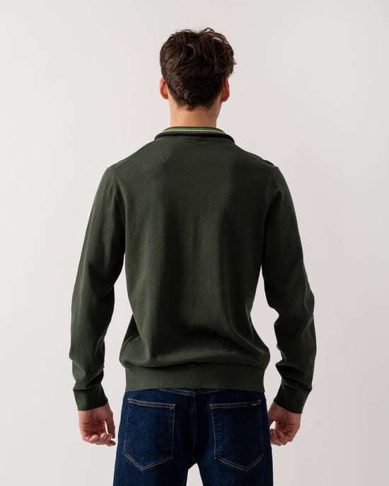 PS Paul Smith Mens Zip Neck Zebra Badge Sweater