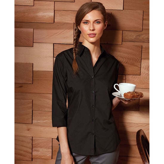 Premier - Bluse für Damen 3/4 Ärmel (Schwarz) - Image 2
