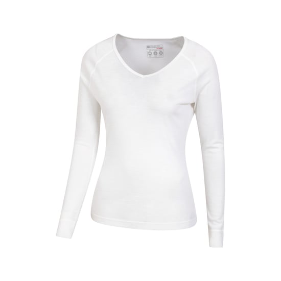 Mountain Warehouse Damen/Damen Merinowolle V-Ausschnitt Top (Weiß) - Image 2