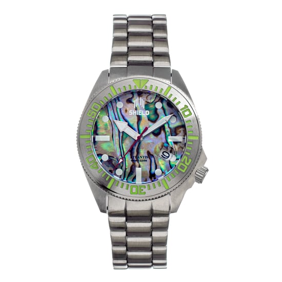 Shield Atlantic Abalone Bracelet Watch w/Date