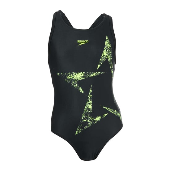 Girl's Speedo Infant Boomstar Flyback Swimsuit in Black yellow