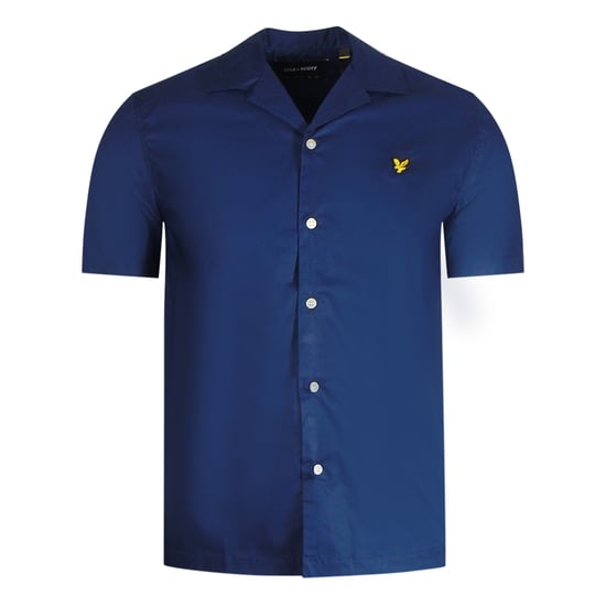Lyle & Scott Marineblaues, kurzarmliges Resort-Hemd - Image 1