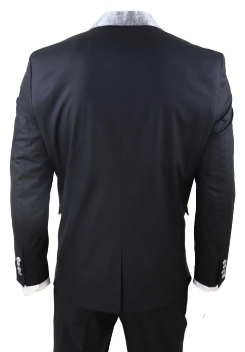 Herren 4-teiliges schwarzes Anzug-Wedding Suit - Image 6