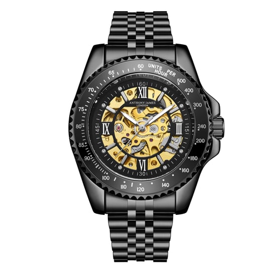 Hand Assembled Anthony James Limited Edition Tachymeter Sports Automatic Black