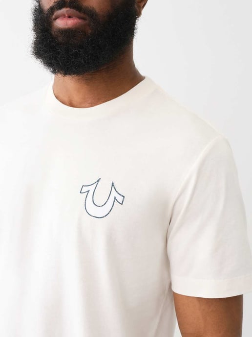 Short Sleeve Vintage Flock Tee in White