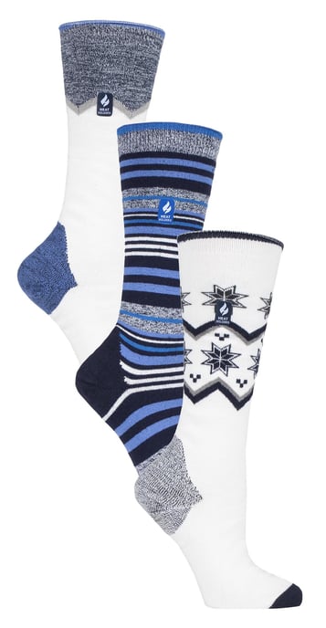 3 Paar Assorted Multipack Ultra Lite Womens Ski Socks | Heat Holders | Womens Funky Retro Knee High Socks - Mix 1 - Image 1