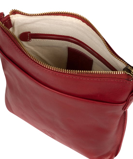 'Nikita' Chilli Pepper Leather Cross Body Bag