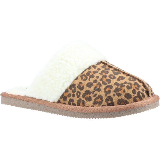 Hush Puppies - Damen Hausschuhe "Arianna", Leo-Muster, Wildleder (Braun/Weiß) - Image 3