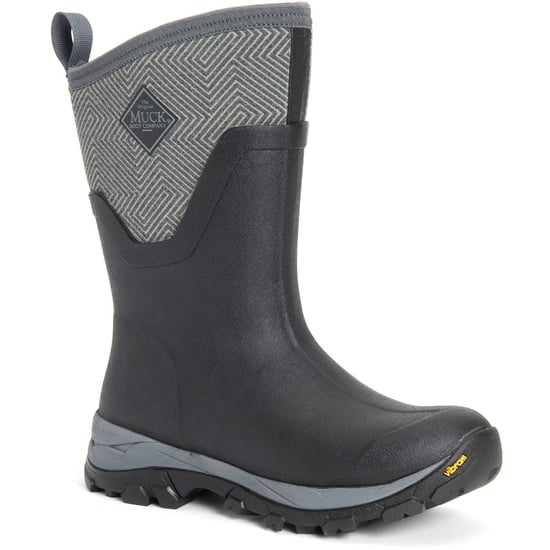 Muck Boots Arctic Ice Mid AGAT Gummi Schwarz/Grau Geometrische Gummistiefel - Image 1