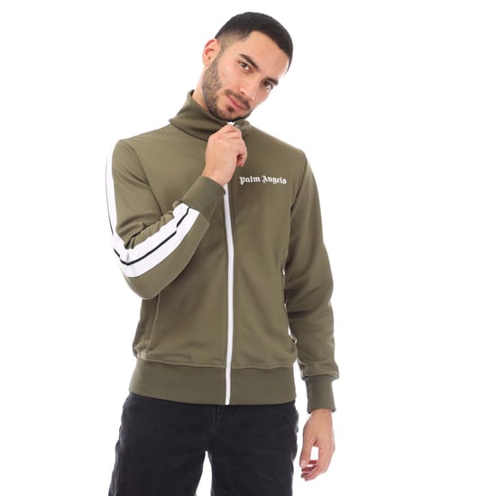 Men's Palm Angels Classic Track Jacket in Green White