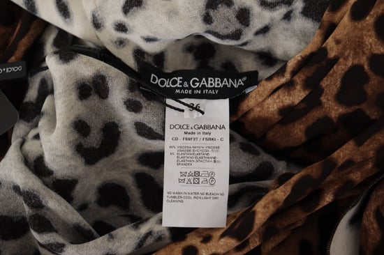 Dolce & Gabbana Braunes Leoparden-Wickel-A-Linien-Maxikleid aus Viskose für Damen - Image 6