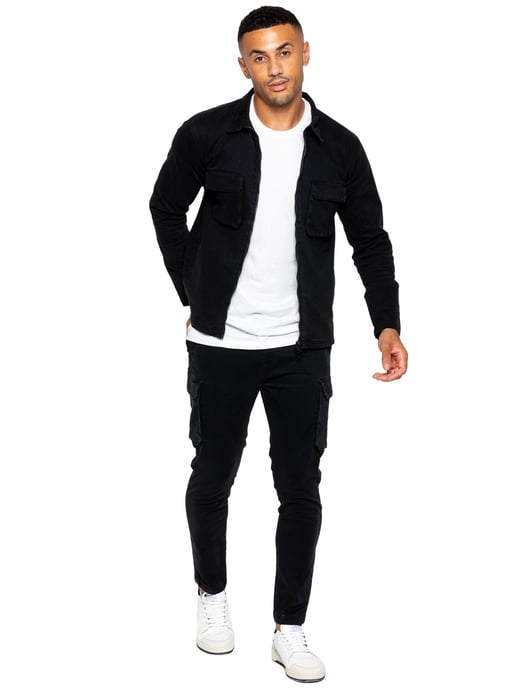 Enzo | Herren Cargo-Trainingsanzug-Set - Schwarz - Image 1