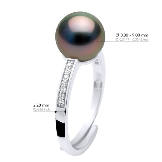 Ringschmuck - Echte Tahiti-Zuchtperle, rund 8-9 mm - Image 2