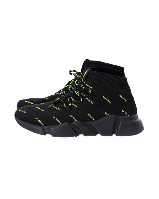 Balenciaga Speed Lace-Up Sneakers mit Allover-Print aus schwarzem Polyester - Image 3
