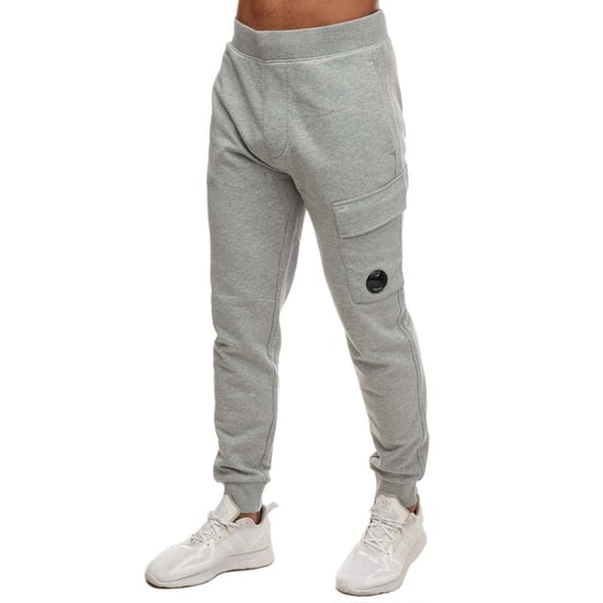 Men's C.P. Company Diagonal Raised Fleece Cargo Sweatpants in Grey