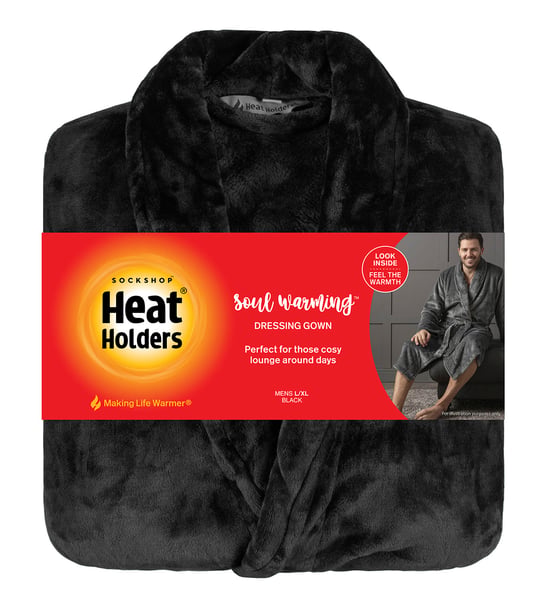 Wärmehalter - Weicher warmer Morgenmantel für Herren - Schwarz - Image 2