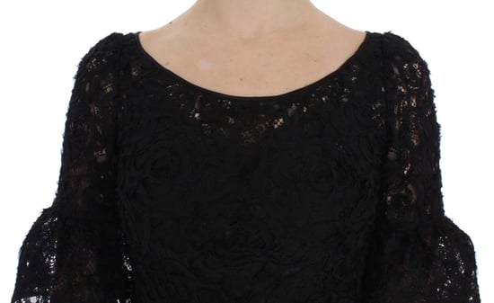 Dolce & Gabbana Women's Black Floral Lace Long Bodycon Maxi Dress - Image 5