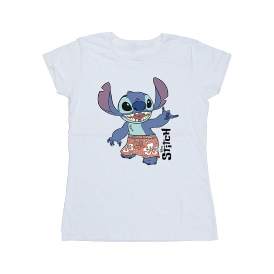 Disney Womens/Ladies Lilo & Stitch Bermuda Shorts Cotton T-Shirt (White)