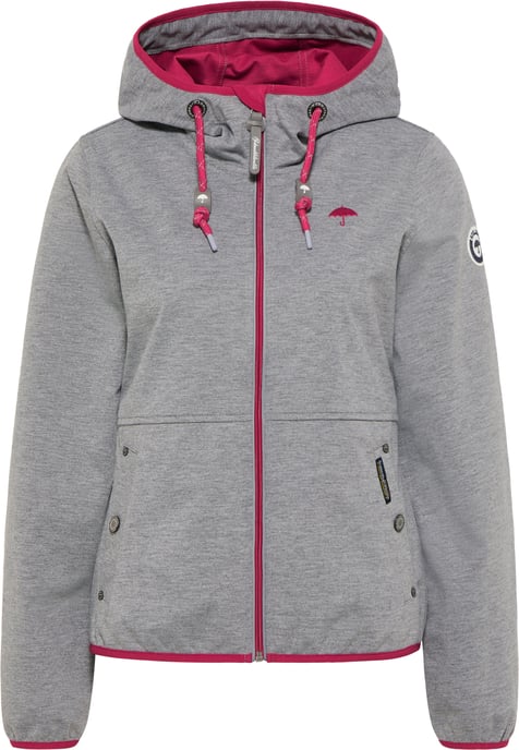 Schmuddelwedda Funktionsjacke Damen Grau Melange Dunkelrosa - Image 1