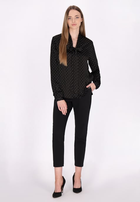 Dreimaster Bluse Damen Schwarz Gepunktet - Image 2